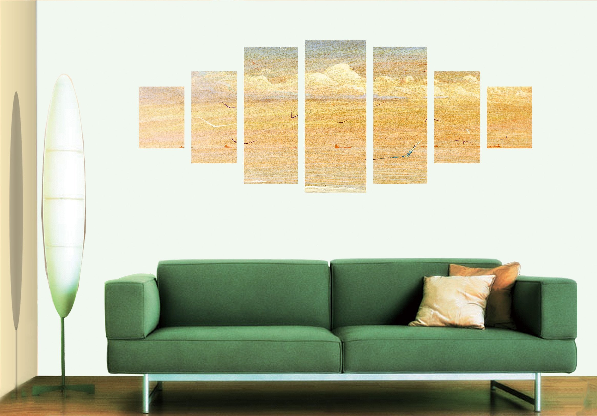 3D Yellow Seagull 121 Unframed Print Wallpaper Wallpaper AJ Wallpaper