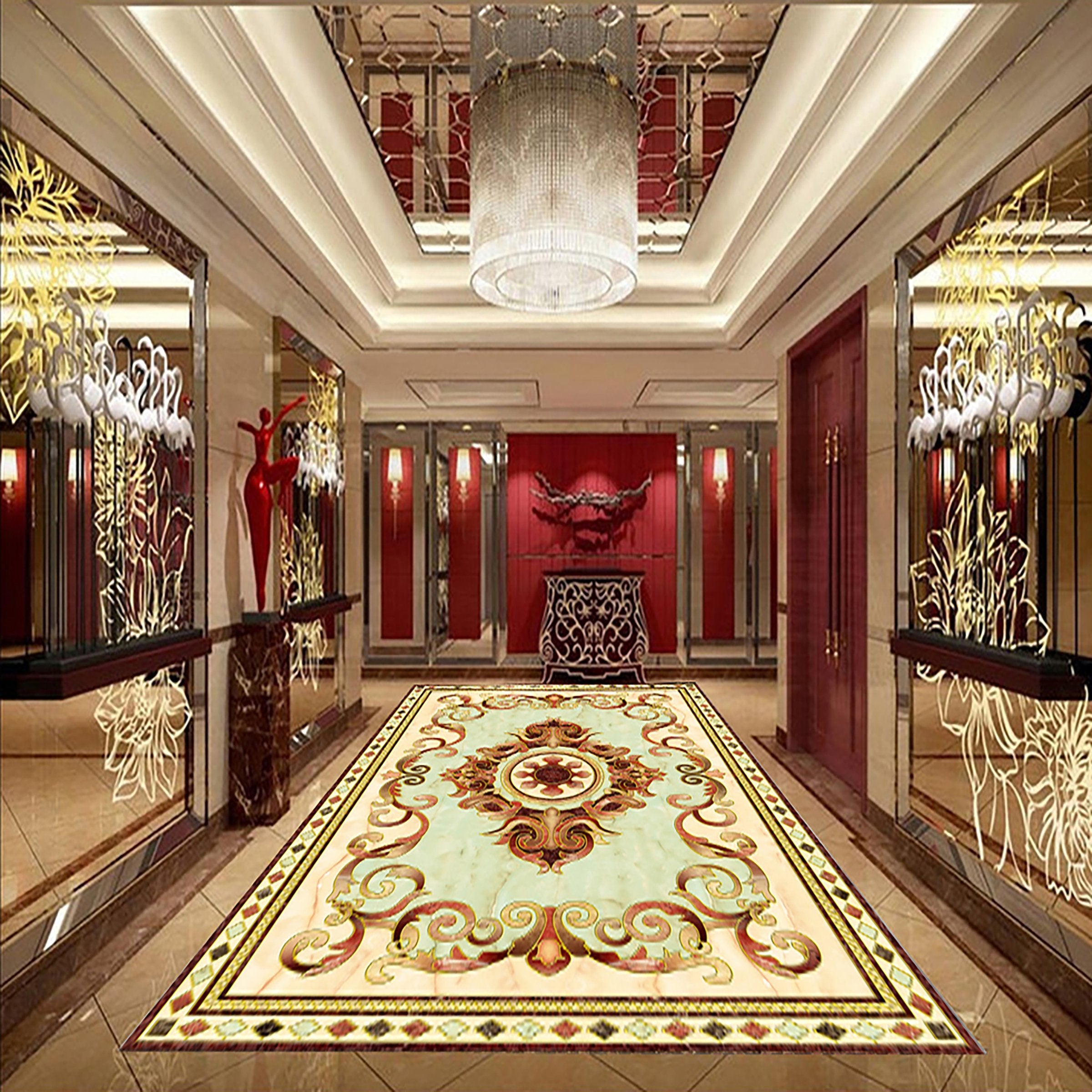 3D Religious Pattern WG003 Floor Mural Wallpaper AJ Wallpaper 2
