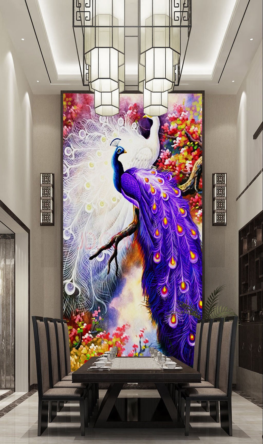 3D Purple Peacock 638 Wall Murals Wallpaper AJ Wallpaper 2
