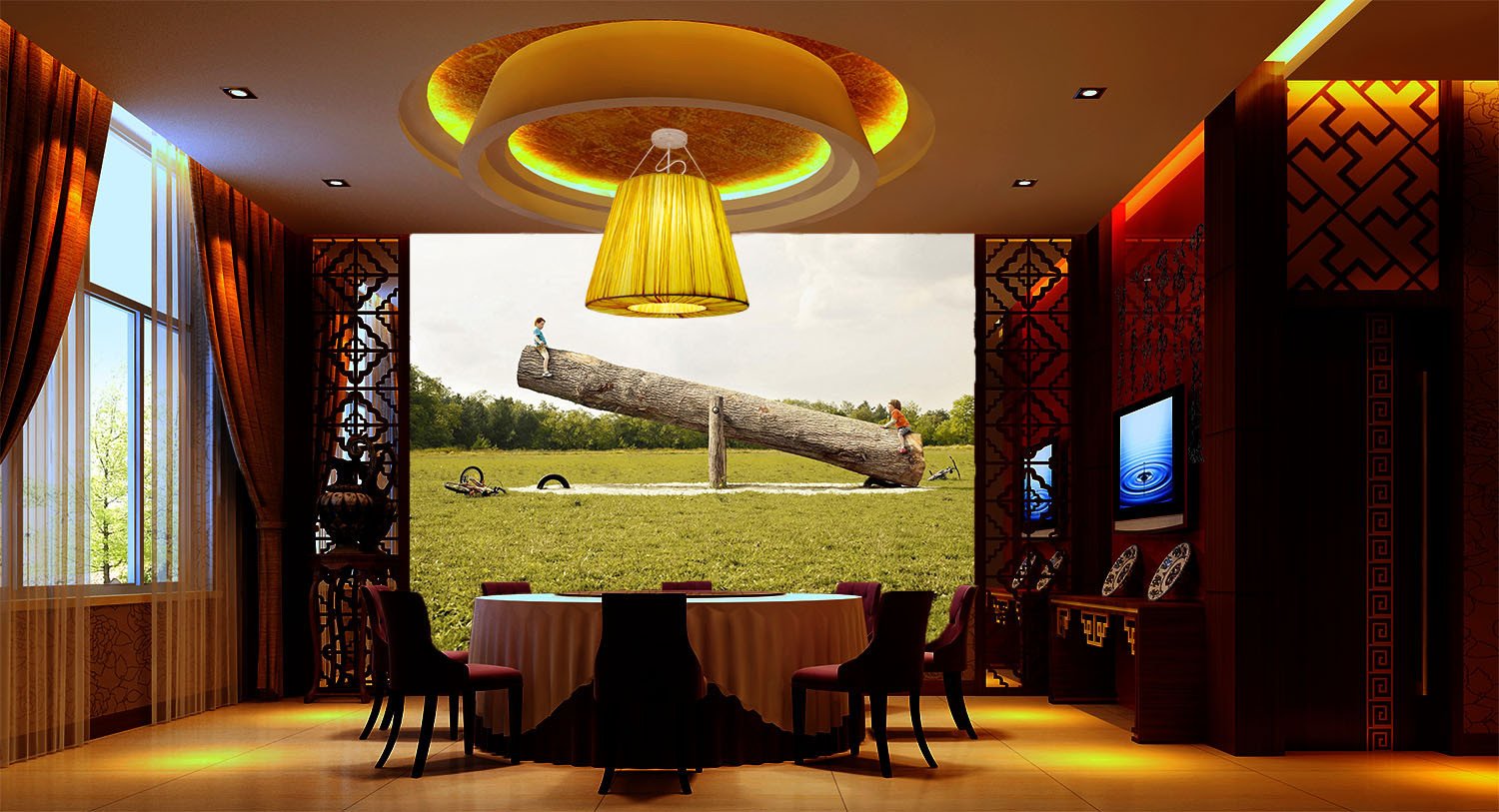 Lawn Seesaw Wallpaper AJ Wallpaper