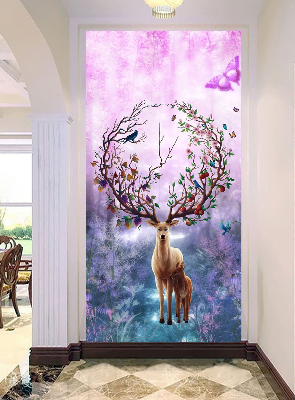 3D Elk Garland 654 Wall Murals Wallpaper AJ Wallpaper 2