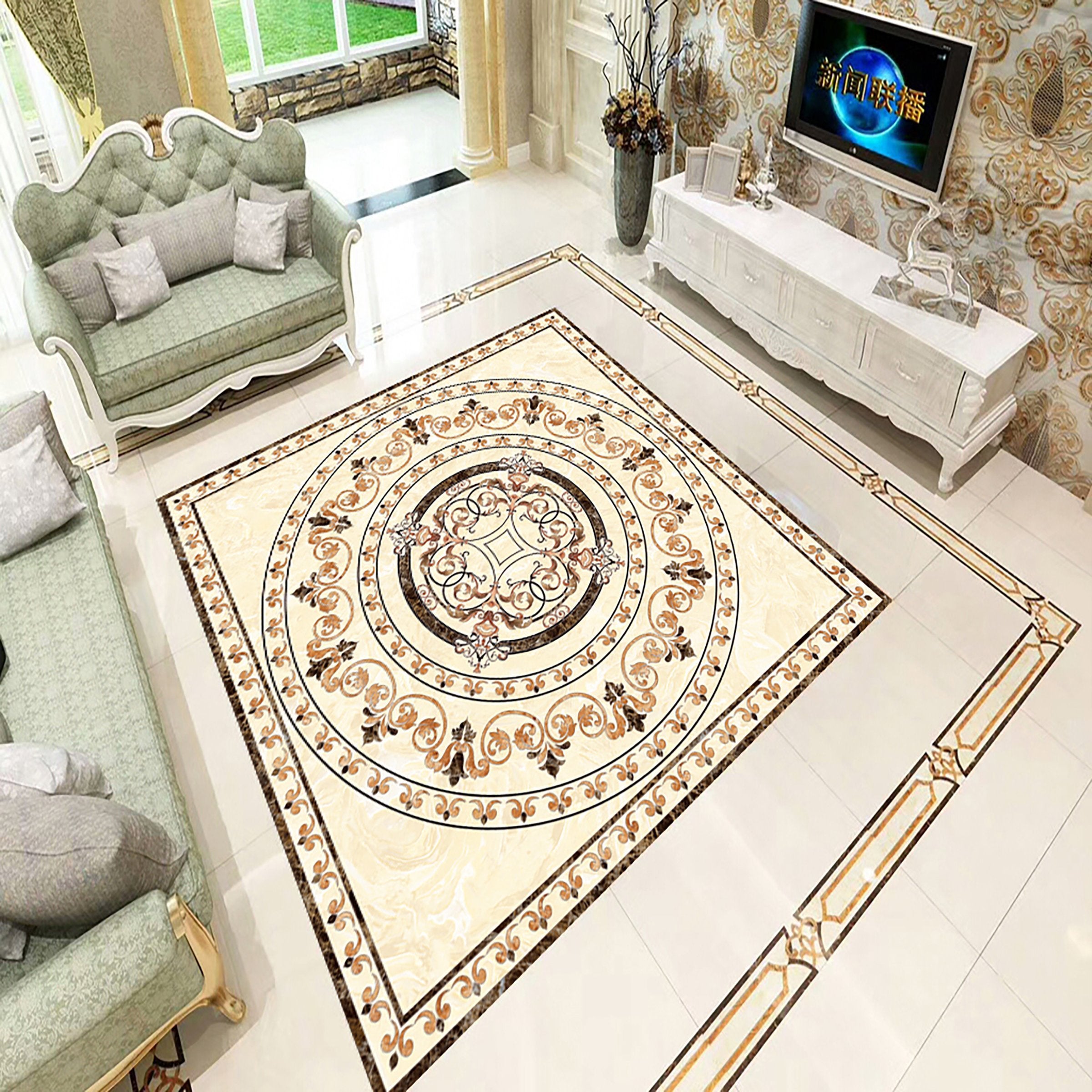 3D Color Pattern WG118 Floor Mural Wallpaper AJ Wallpaper 2