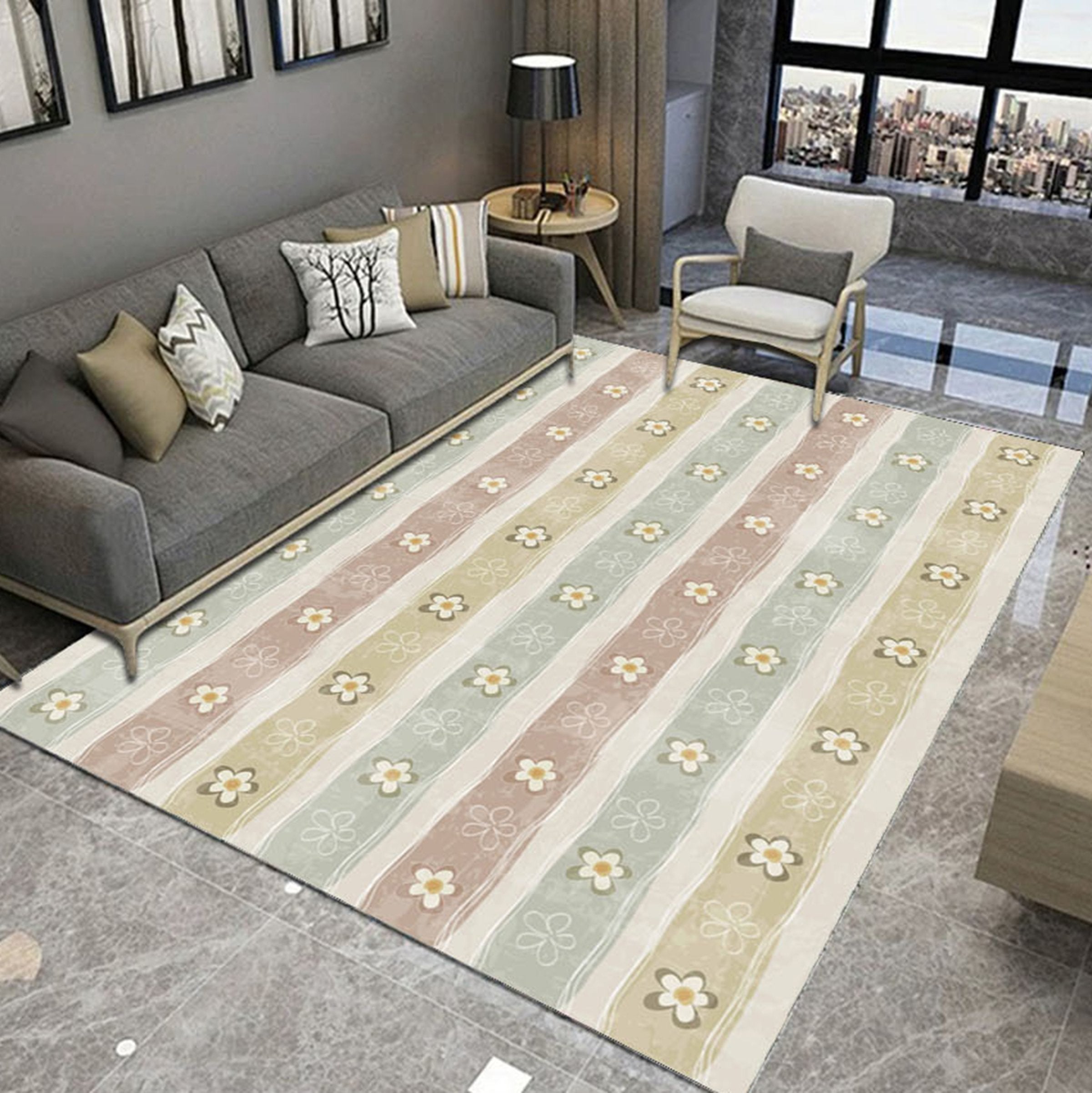 3D Colored Flowers WG518 Non Slip Rug Mat Mat AJ Creativity Home