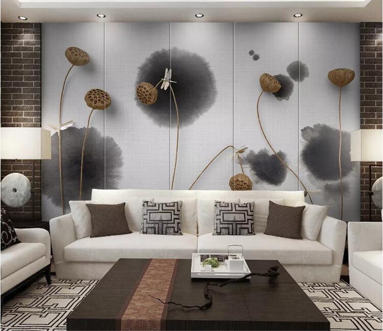 3D Withered Lotus Leaf WC213 Wall Murals
