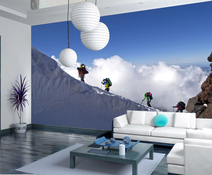 Hiking Snow Mountain Wallpaper AJ Wallpaper