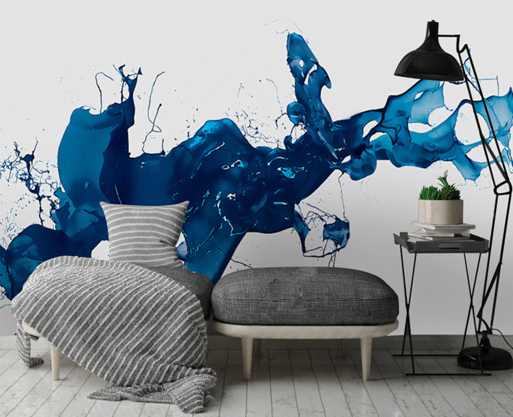 3D Blue Ink Sway WG349 Wall Murals