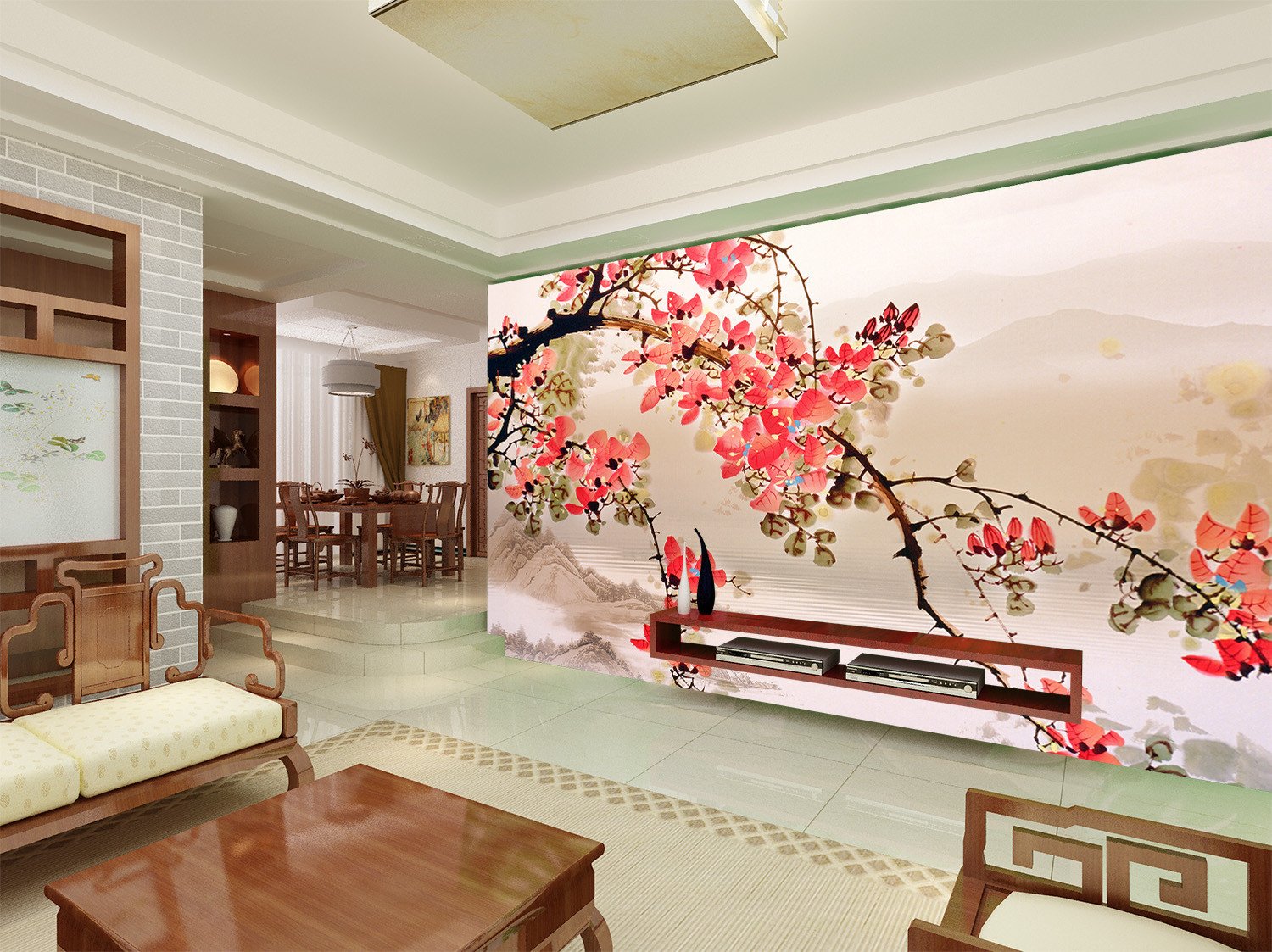 Flowers Bloom And Mountain Wallpaper AJ Wallpaper 1