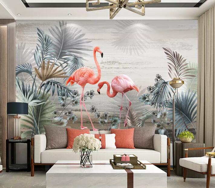 3D Flamingo Animal WG1098 Wall Murals