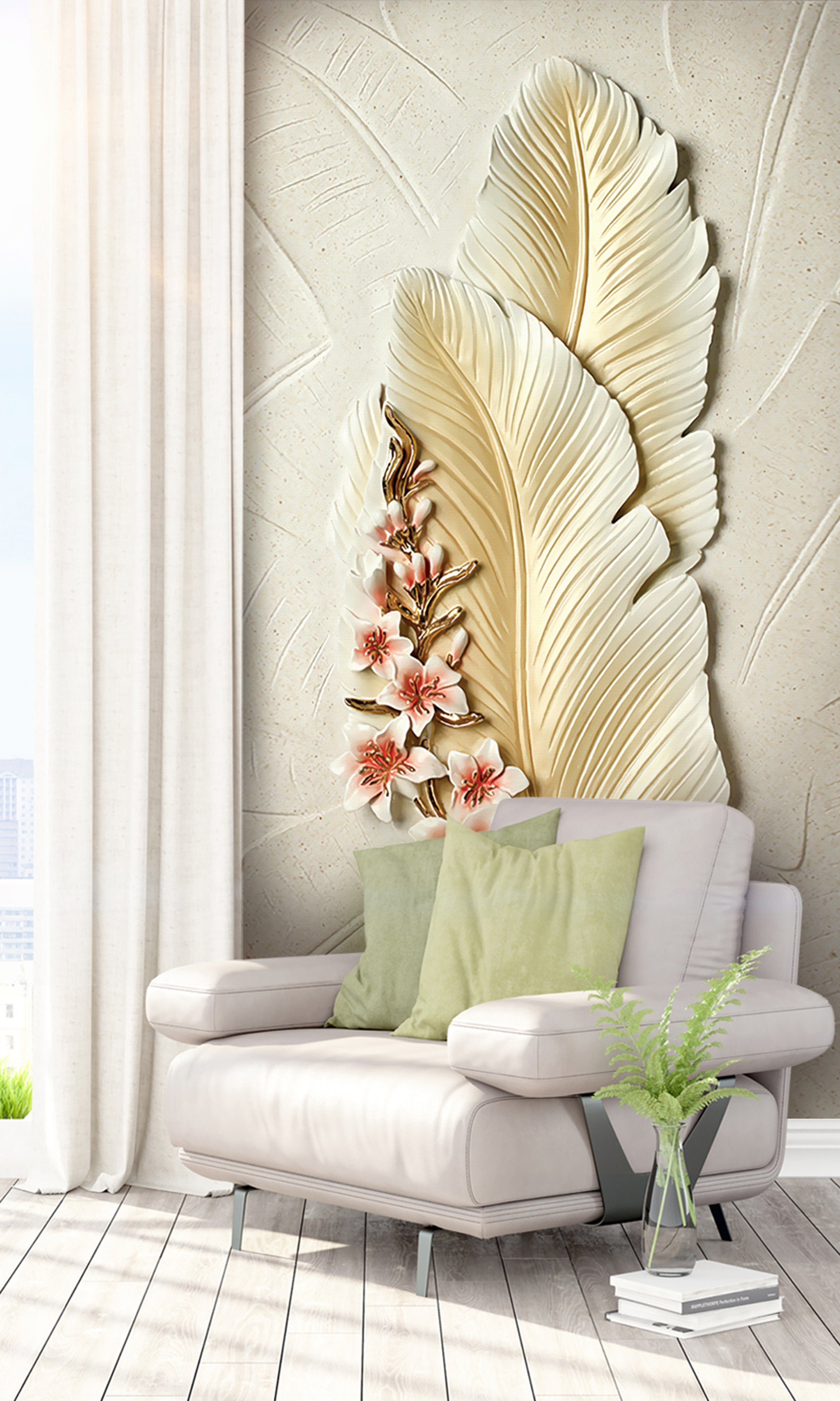 3D Feather 378 Wall Murals Wallpaper AJ Wallpaper 2