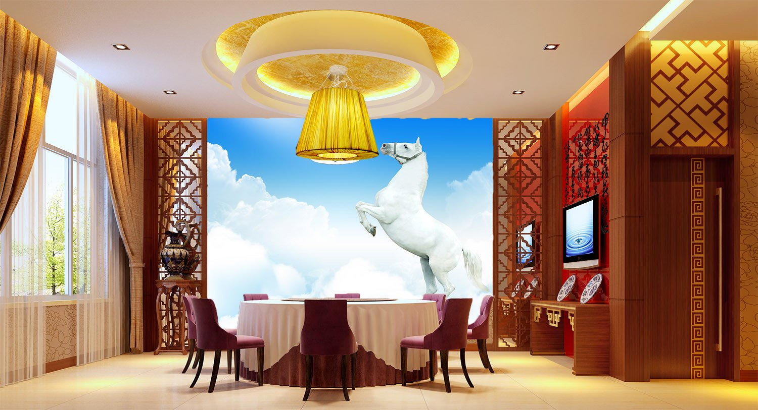 Jumping White Horse Wallpaper AJ Wallpaper