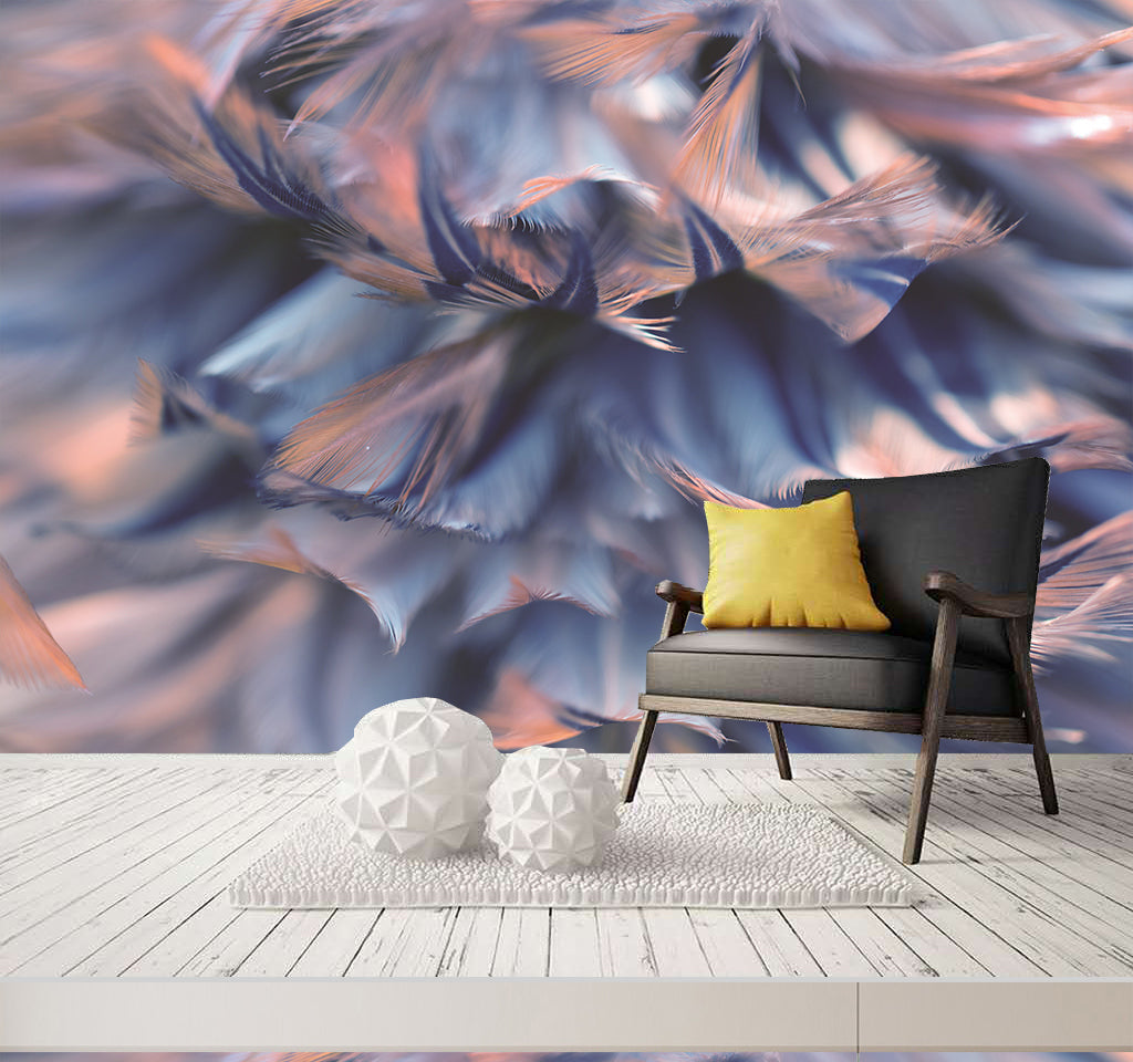3D Purple Feather WG450 Wall Murals