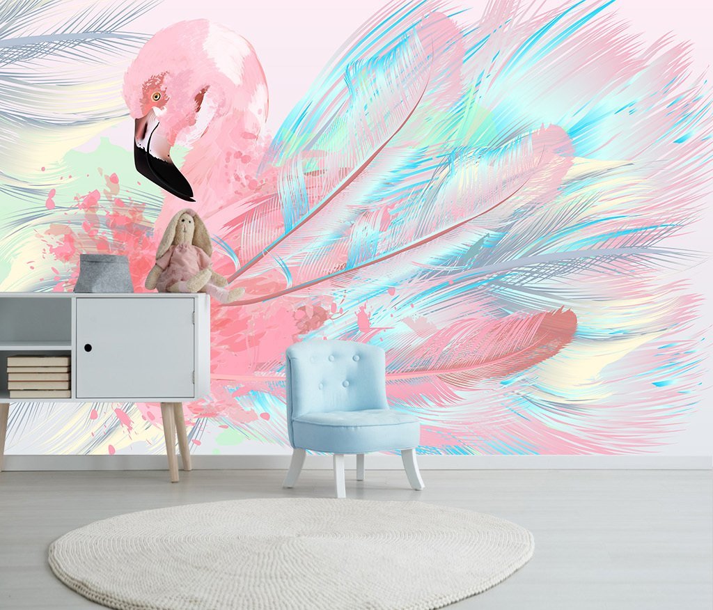 3D Pink Bird 178 Wall Murals Wallpaper AJ Wallpaper 2