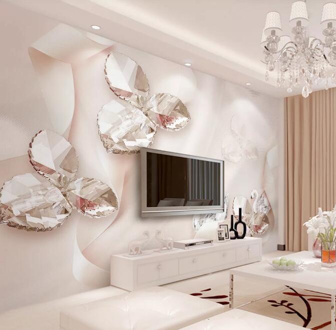 3D Diamond Leaves 222 Wall Murals Wallpaper AJ Wallpaper 2
