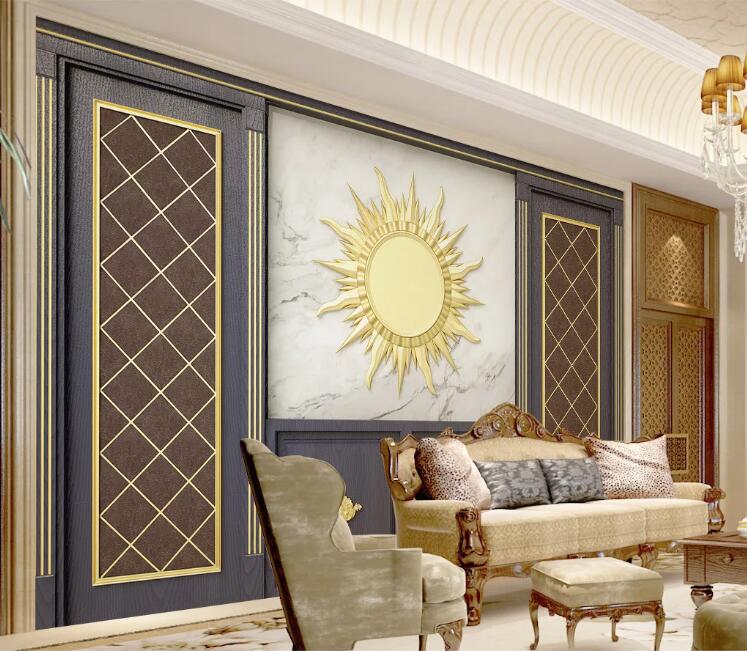 3D Golden Sun WC155 Wall Murals