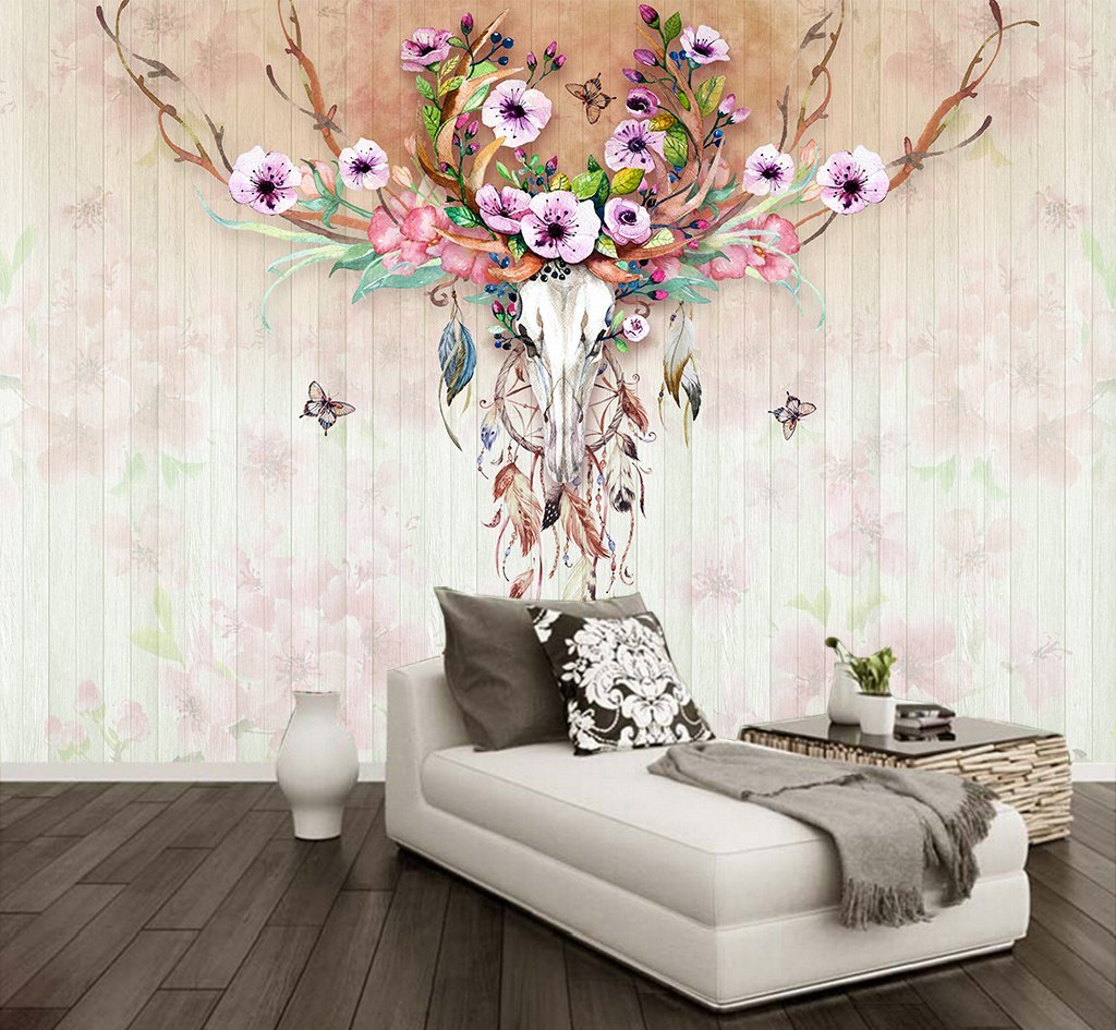 3D Abstract Moose Head 306 Wall Murals Wallpaper AJ Wallpaper 2