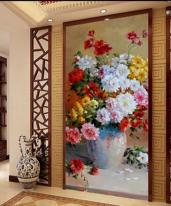 3D Flower Basket 628 Wall Murals Wallpaper AJ Wallpaper 2
