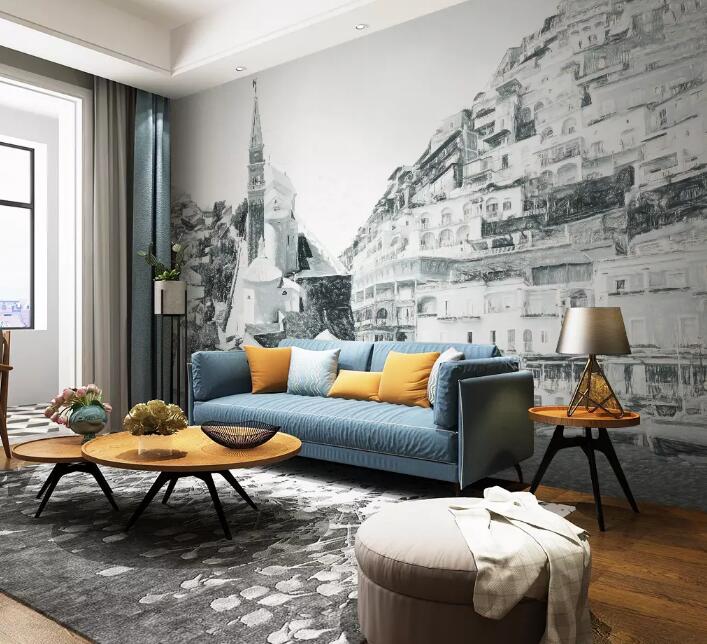 3D Grey City Wall WG42 Wall Murals Wallpaper AJ Wallpaper 2