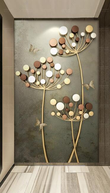 3D Diamond Dandelion WC281 Wall Murals