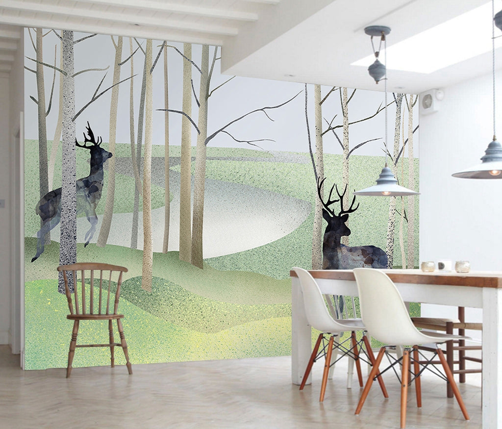 3D Forest Deer WG045 Wall Murals