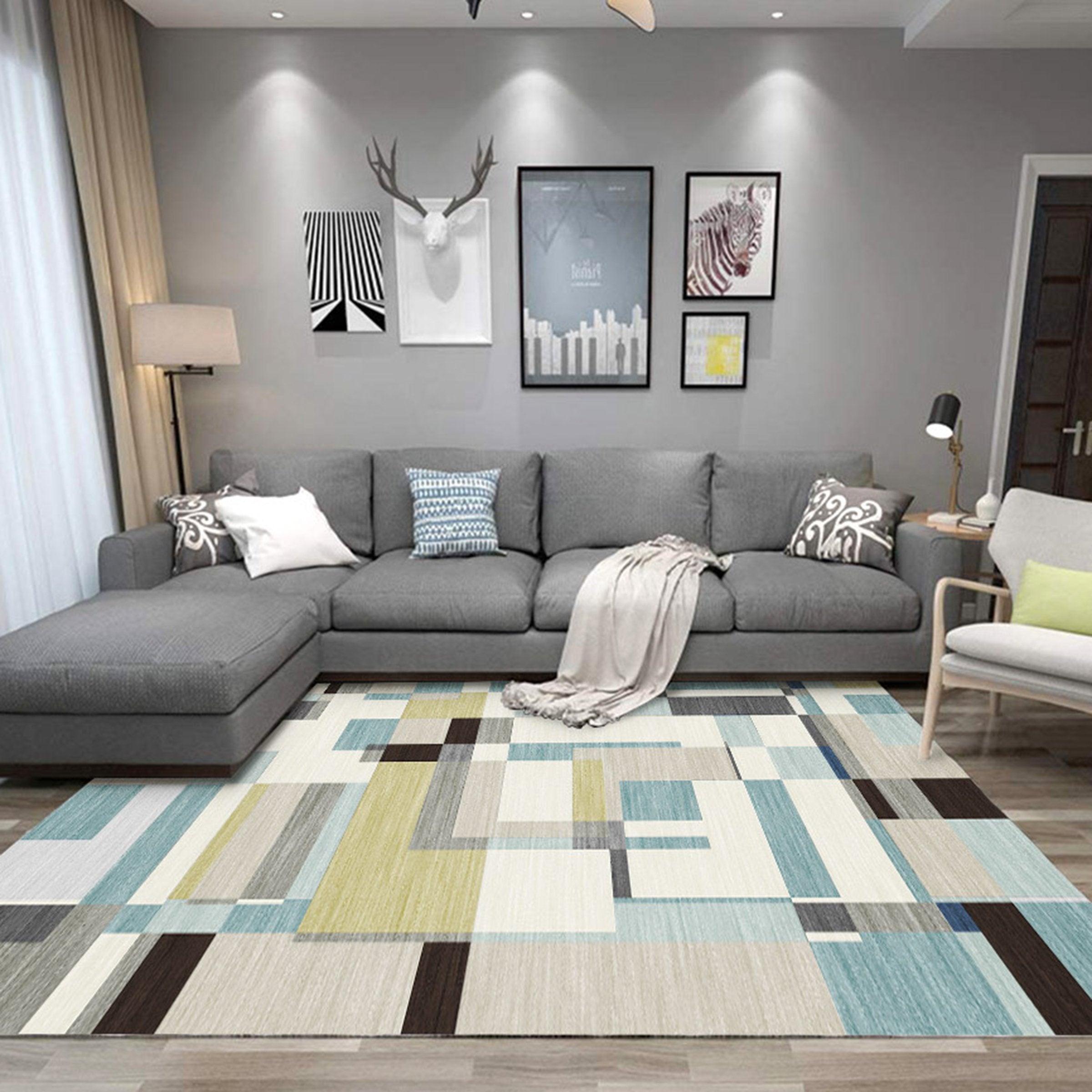 3D Modern Geometric Pattern WG407 Non Slip Rug Mat Mat AJ Creativity Home