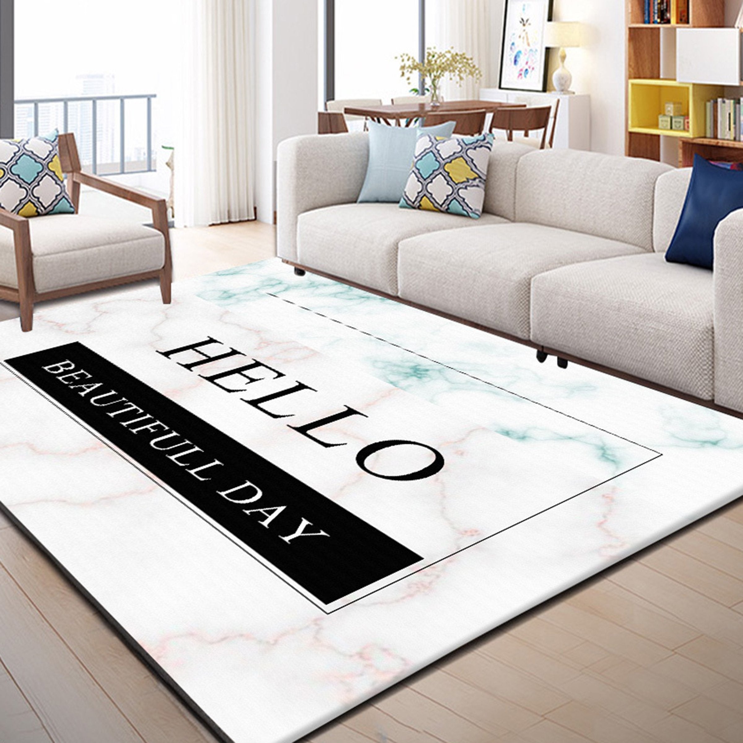 3D Black Letters WG243 Non Slip Rug Mat Mat AJ Creativity Home