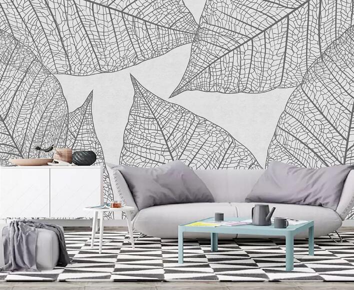 3D Leaf Pattern WG37 Wall Murals Wallpaper AJ Wallpaper 2