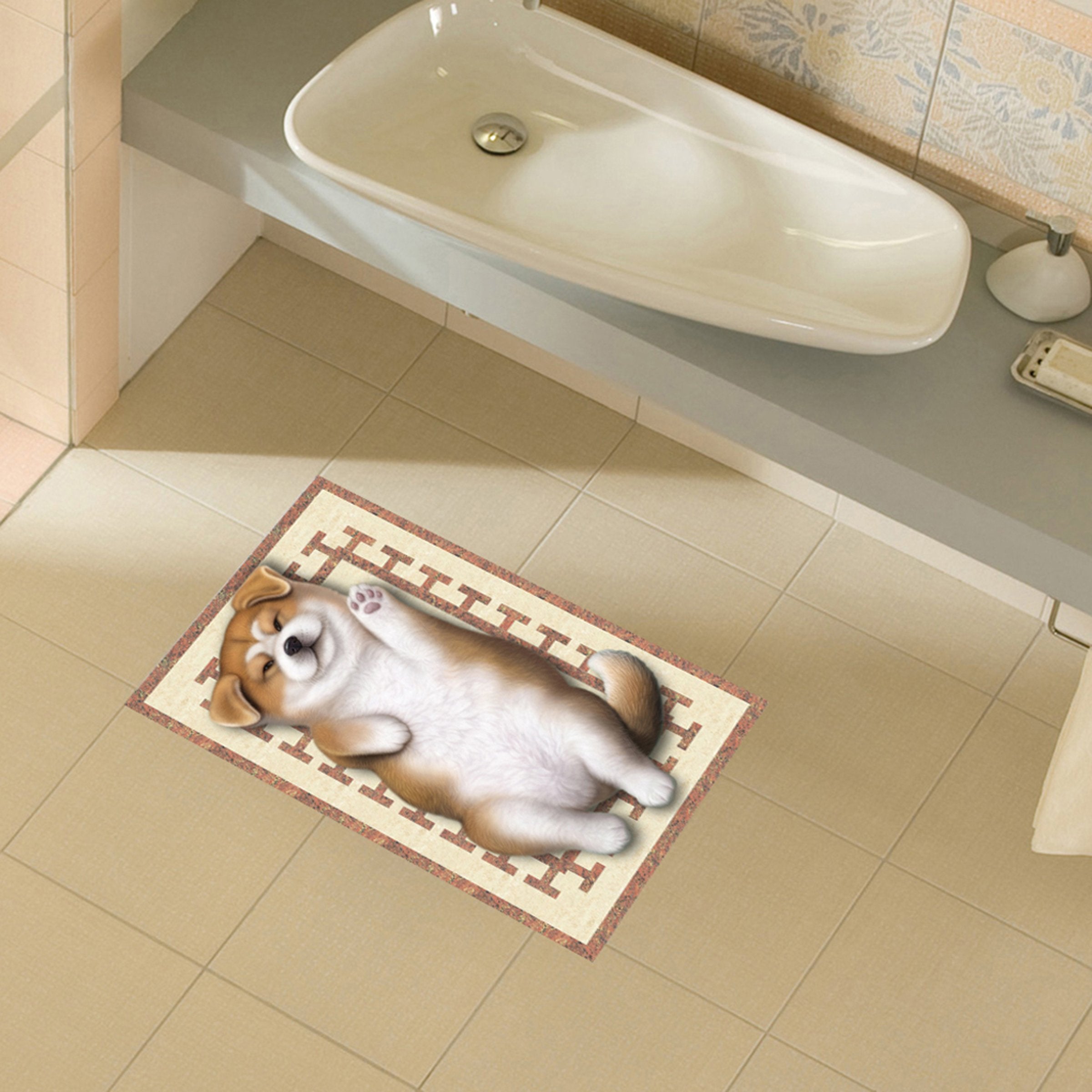 3D Cute Puppy WG721 Floor Mural Wallpaper AJ Wallpaper 2