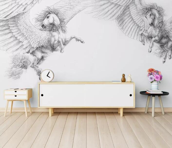 3D Wings Horse WG21 Wall Murals Wallpaper AJ Wallpaper 2