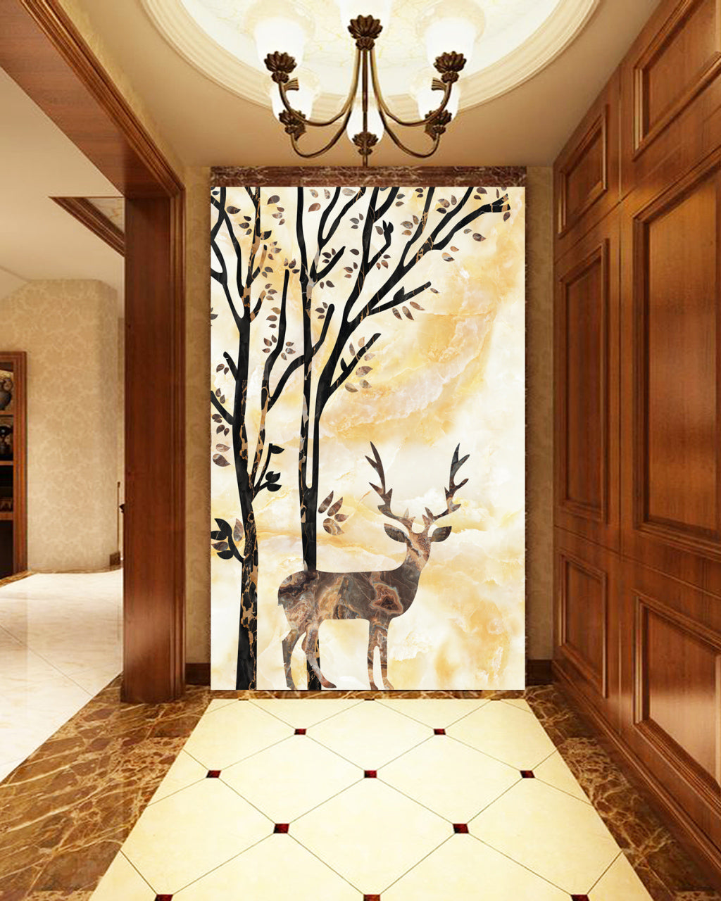 3D Slate Deer WG057 Wall Murals
