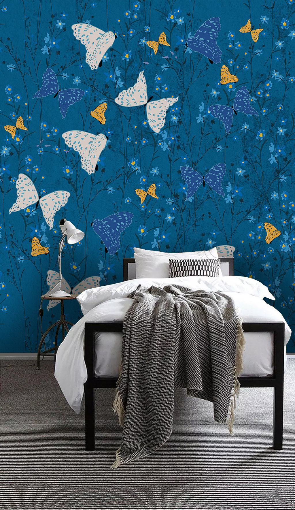 3D White Butterfly WC264 Wall Murals