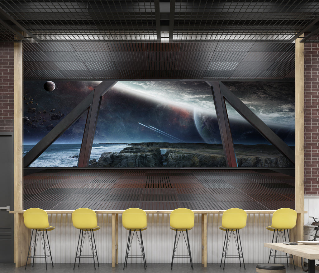 3D Black Sea WC086 Wall Murals