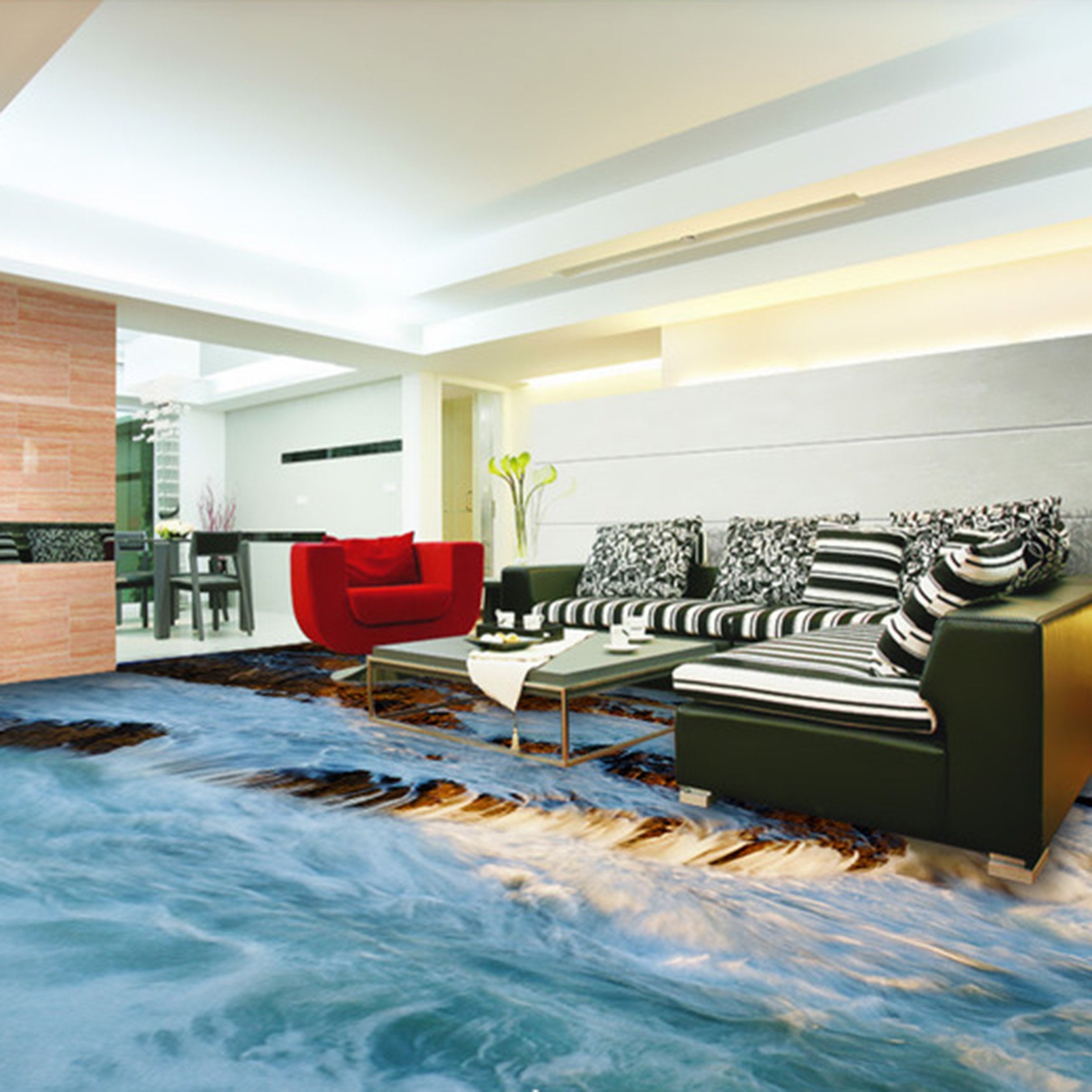 3D Blue Sea WG152 Floor Mural Wallpaper AJ Wallpaper 2