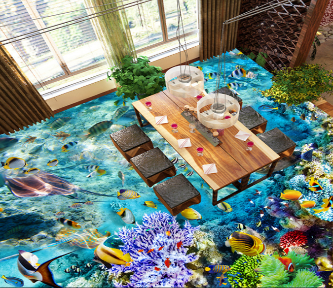 3D Sea Fish 309 Floor Mural Wallpaper AJ Wallpaper 2