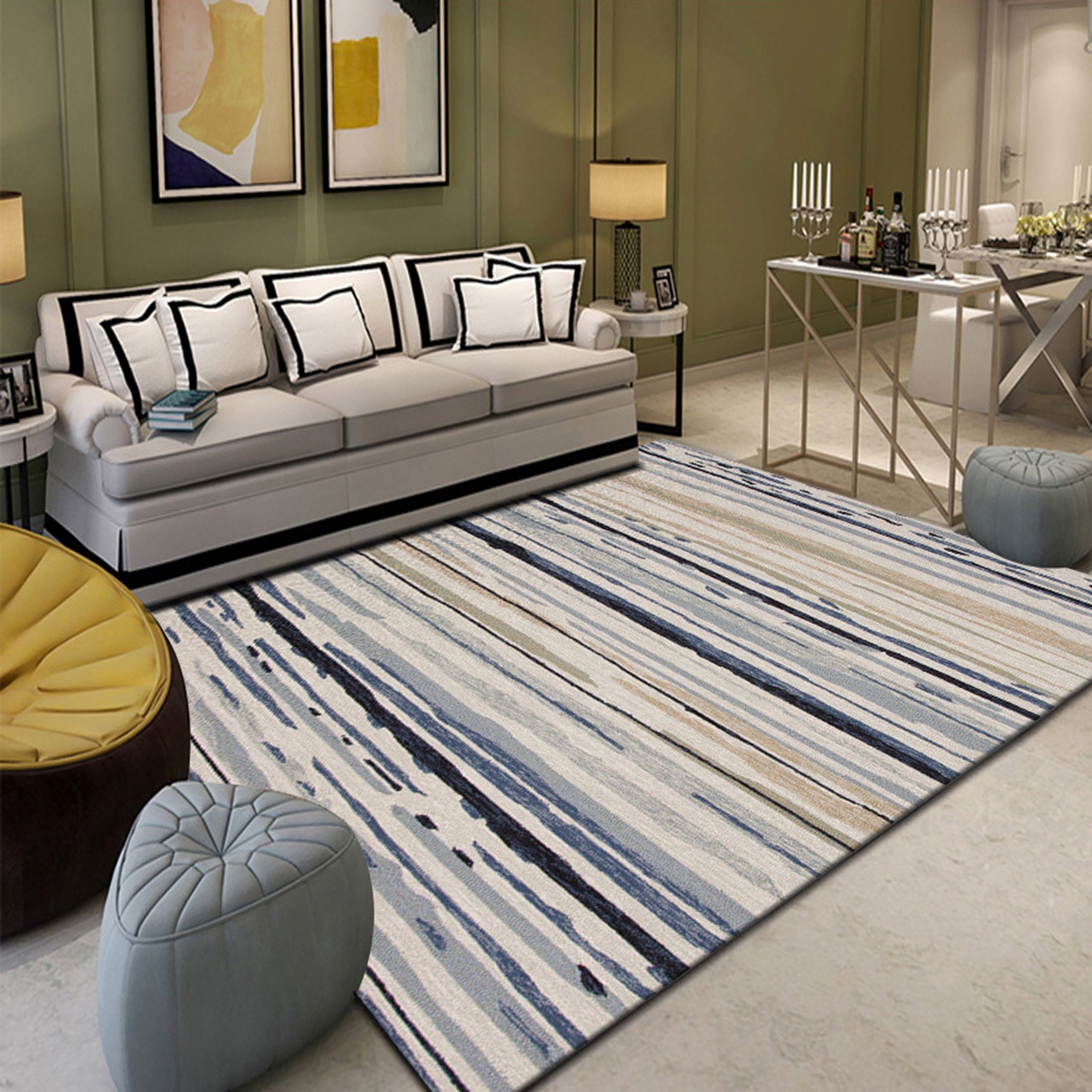 3D Color Stripe WG055 Non Slip Rug Mat Mat AJ Creativity Home