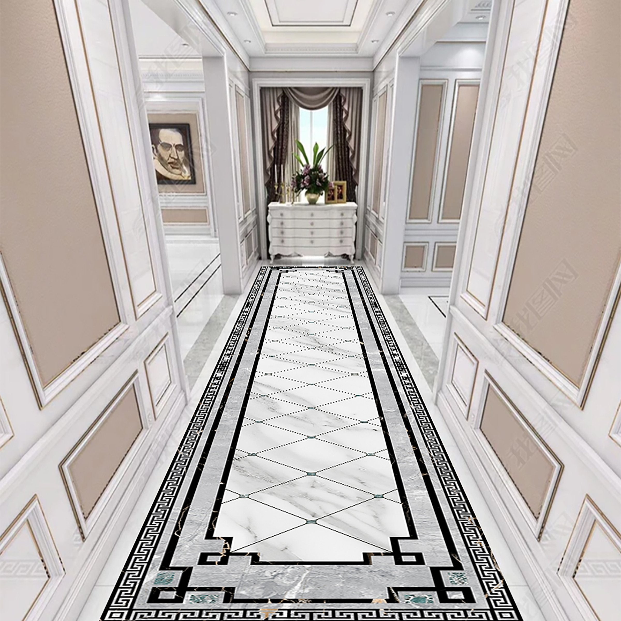 3D Black Marble Pattern WG242 Floor Mural Wallpaper AJ Wallpaper 2