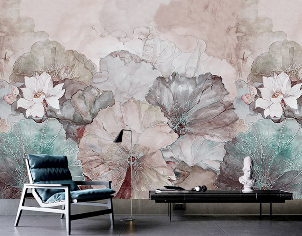 3D Beautiful Lotus WG310 Wall Murals