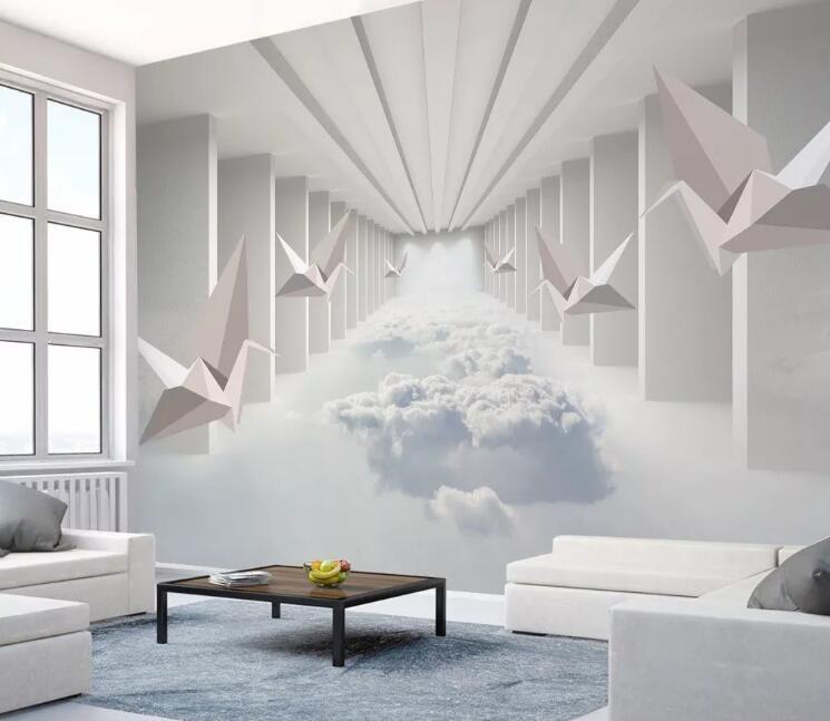 3D White Clouds 071 Wall Murals Wallpaper AJ Wallpaper 2