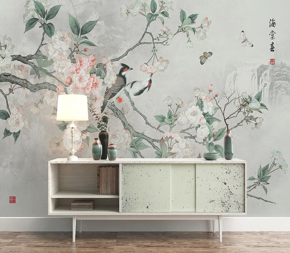 3D Bird Branch 460 Wall Muralss Wallpaper AJ Wallpaper 2