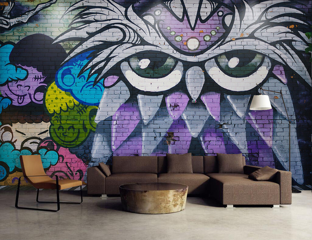 3D Graffiti Owl WG375 Wall Murals