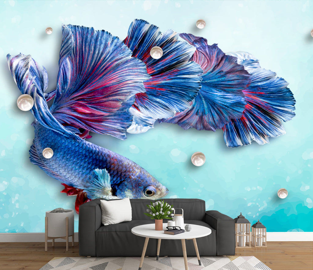 3D Fish Pearl WG204 Wall Murals
