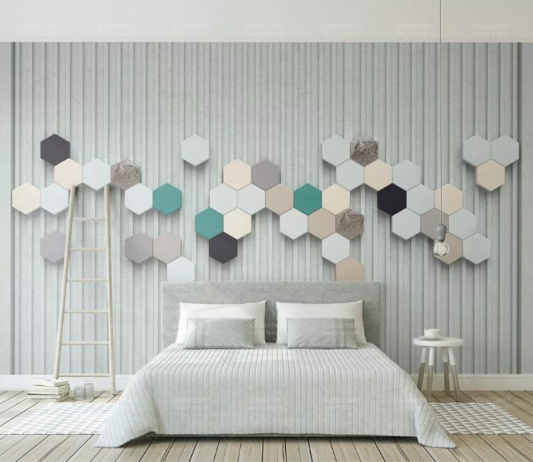 3D Color Polygon WC234 Wall Murals