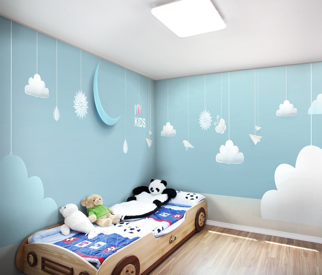 3D White Cloud Moon WC029 Wall Murals
