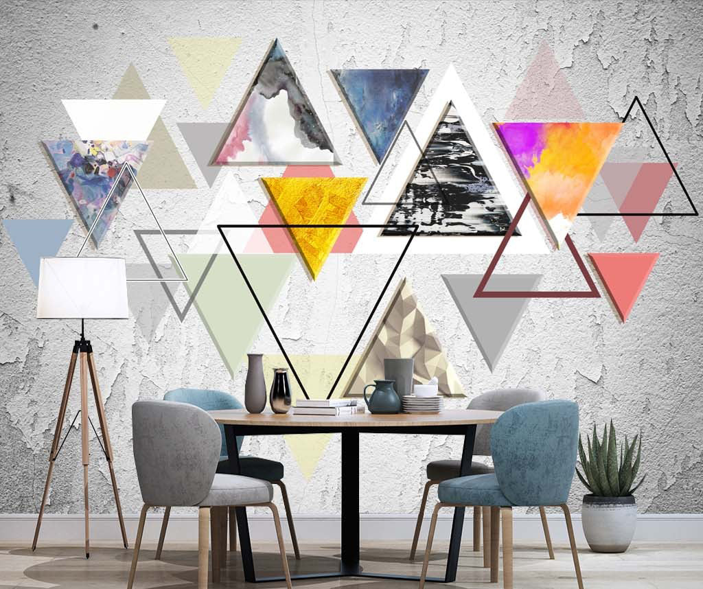 3D Colored Triangle WG470 Wall Murals