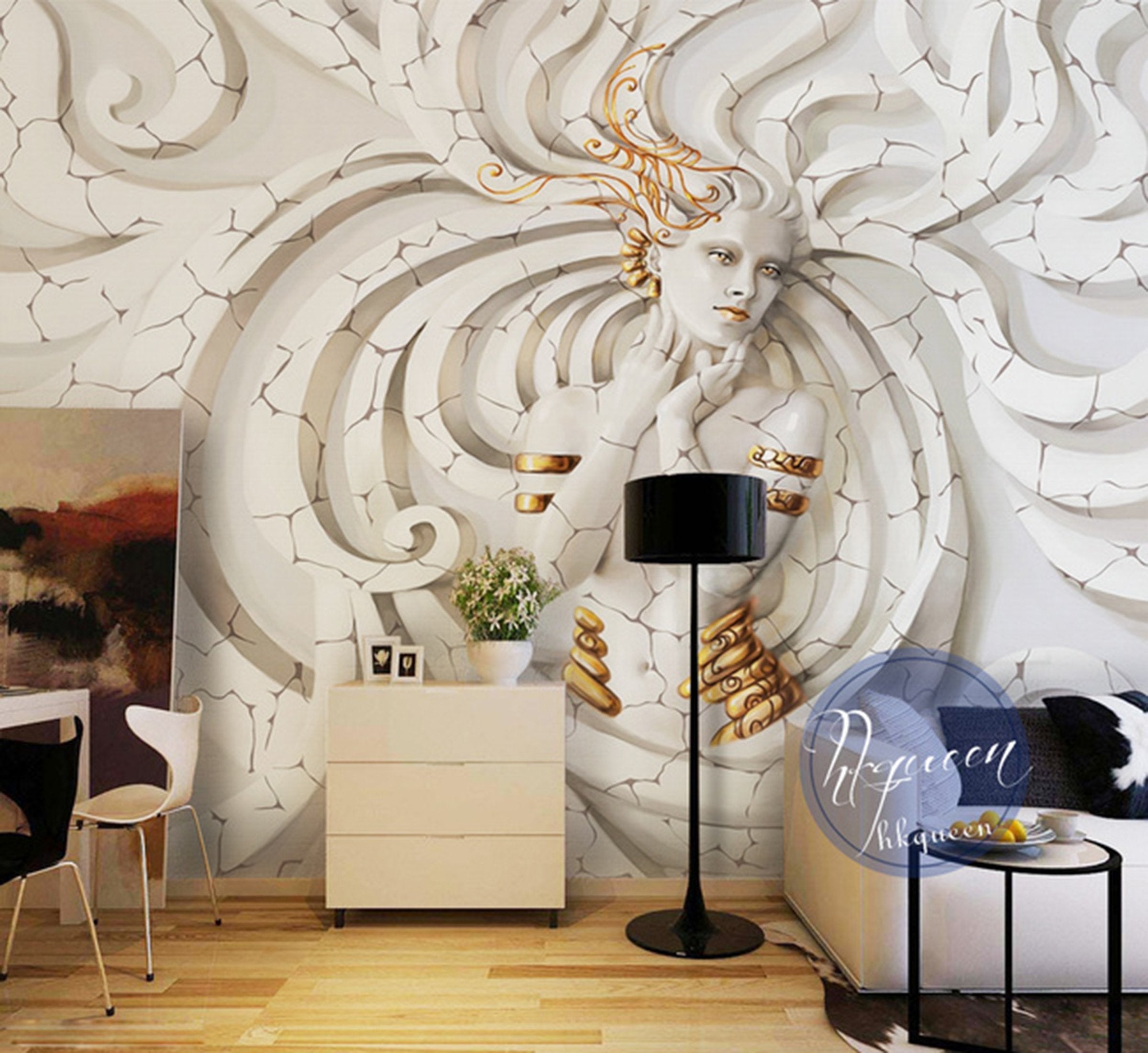3D Carved Beauty 386 Wall Murals Wallpaper AJ Wallpaper 2