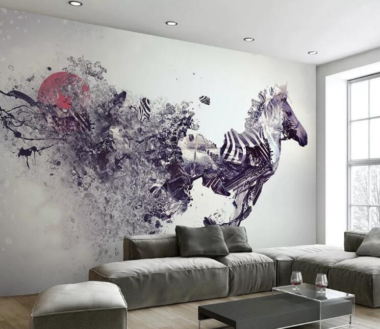 3D Graffiti Zebra WG53 Wall Murals Wallpaper AJ Wallpaper 2