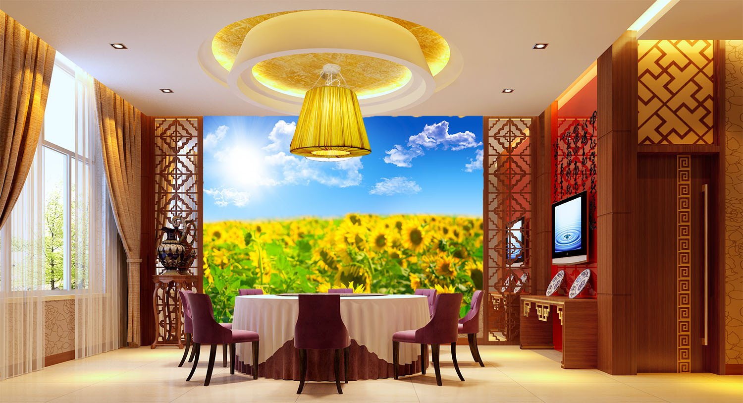 Bright Sunflowers Wallpaper AJ Wallpaper