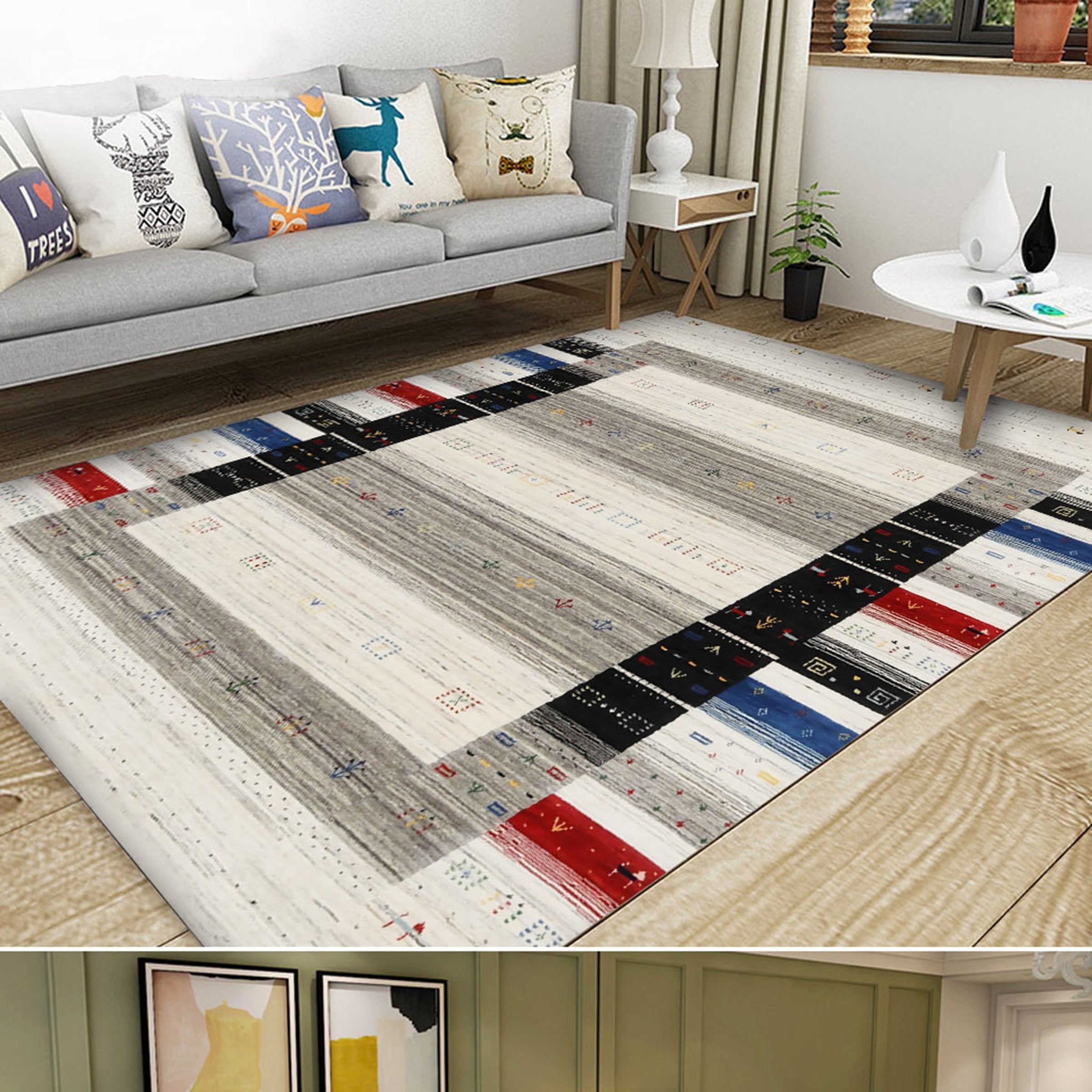 3D Colored Lines WG564 Non Slip Rug Mat Mat AJ Creativity Home