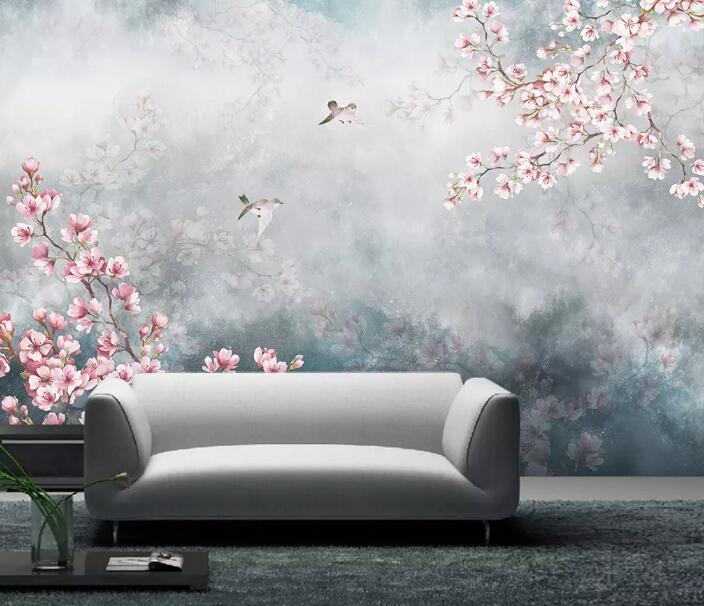 3D Misty Flower WG94 Wall Murals Wallpaper AJ Wallpaper 2