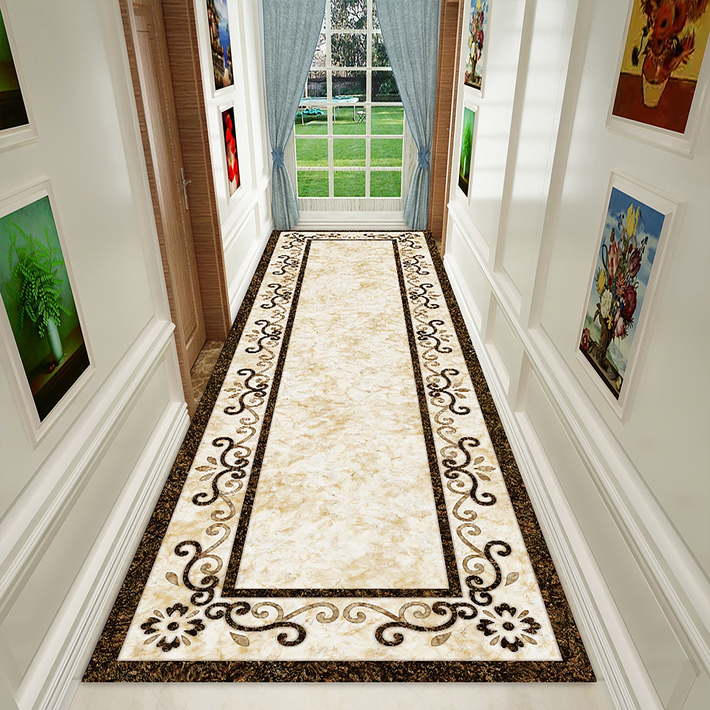 3D Black Pattern WG093 Floor Mural Wallpaper AJ Wallpaper 2