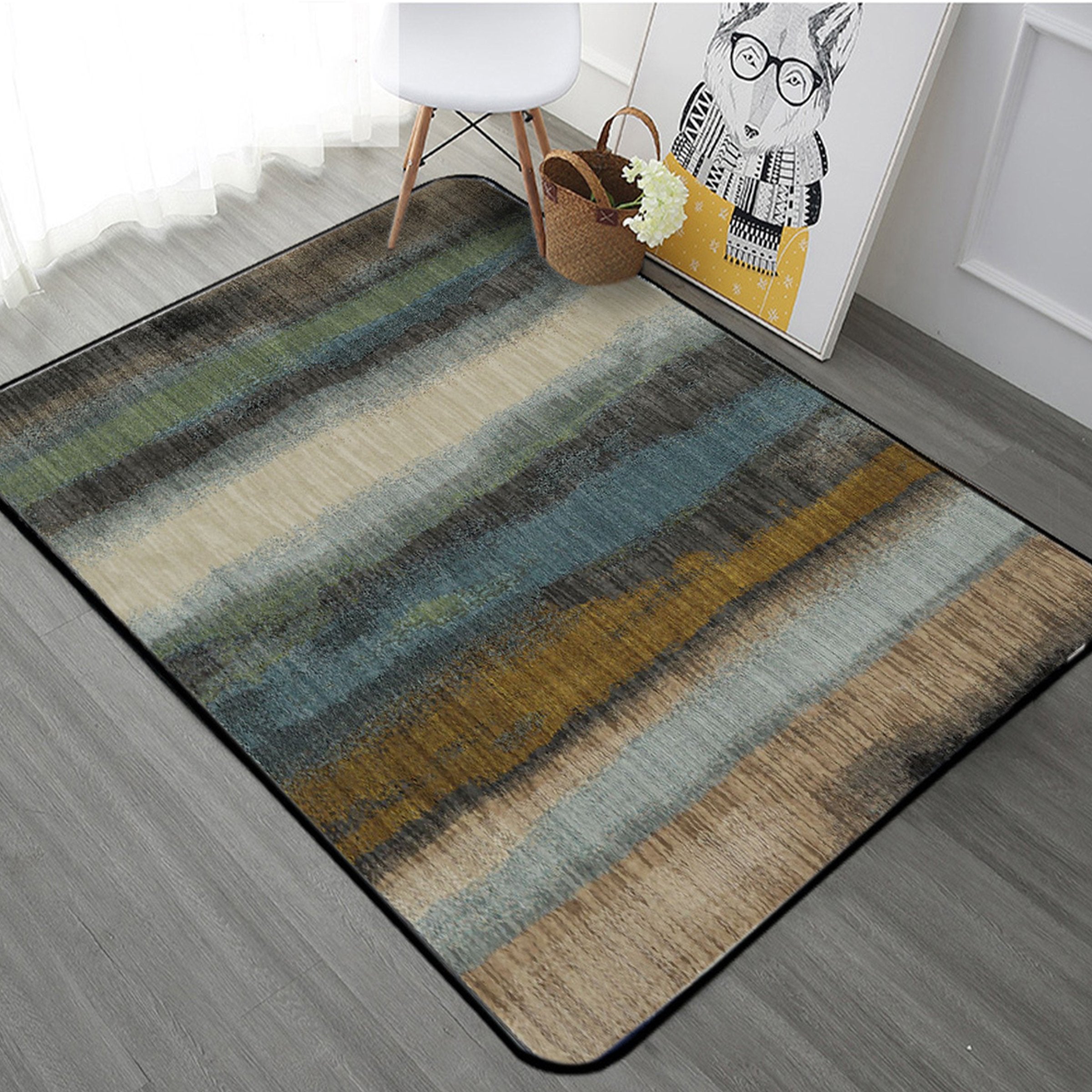 3D Color Striper WG014 Non Slip Rug Mat Mat AJ Creativity Home